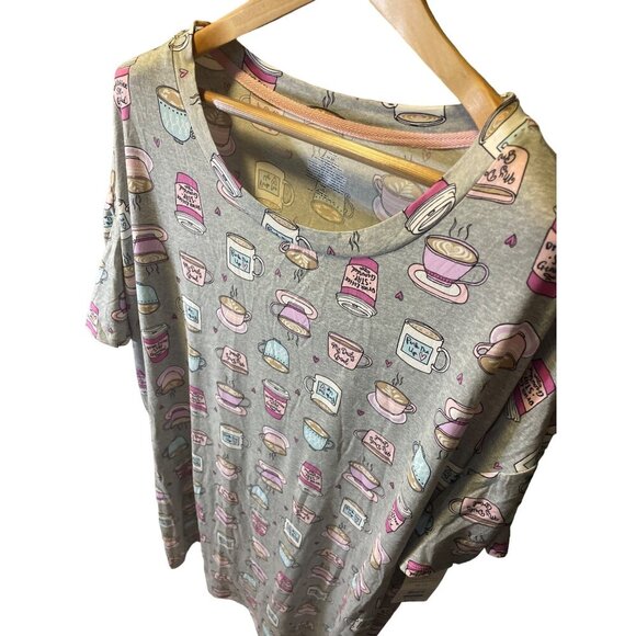 Secret Treasures NWT Coffee Themed Short Sleeved Nightgown Sz 2X - Picture 4 of 8